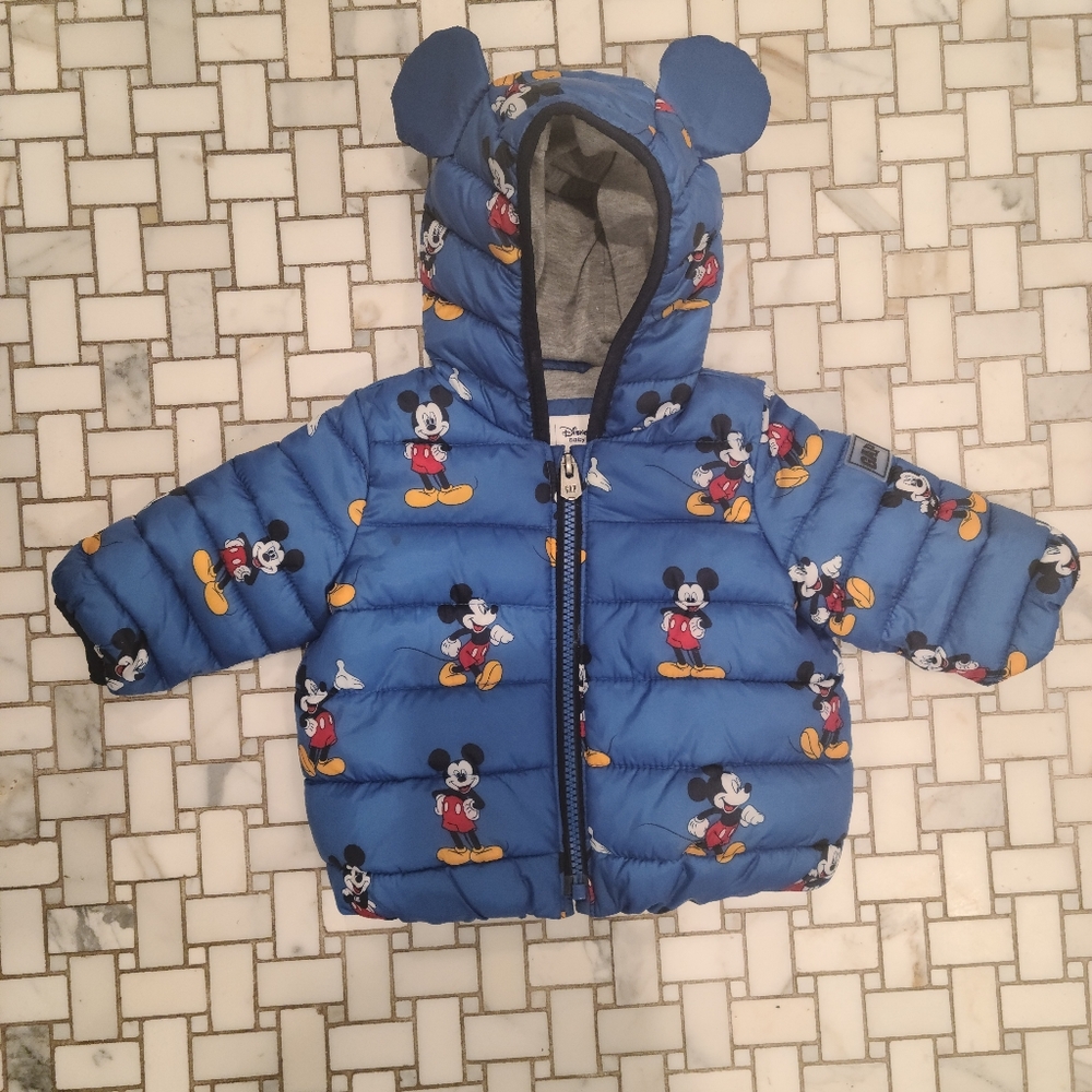 Babt Gap Mickey Mouse puffer jacket